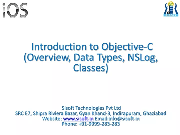 introduction to objective c overview data types