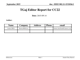 TGaj Editor Report for CC22