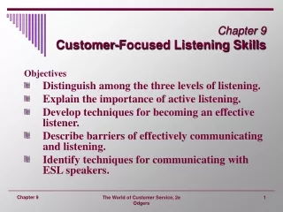 Chapter 9 Customer-Focused Listening Skills