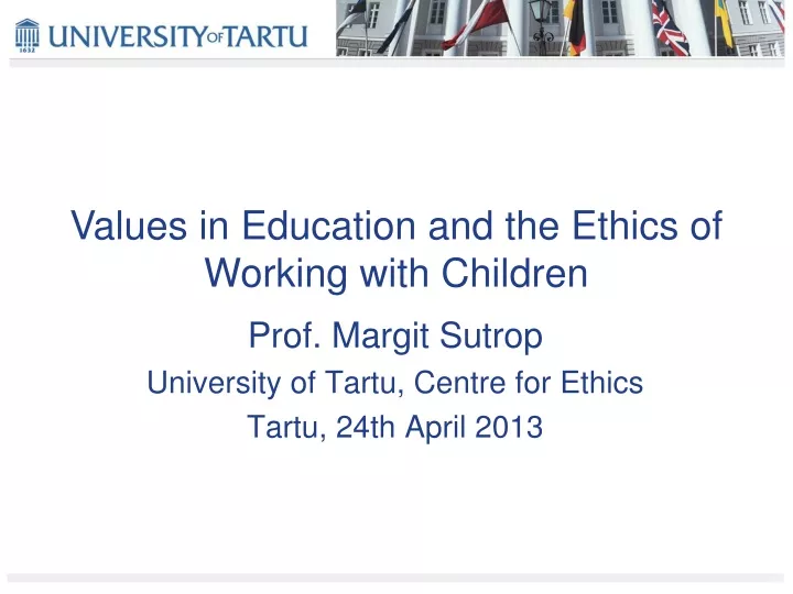 values in education and the ethics of working