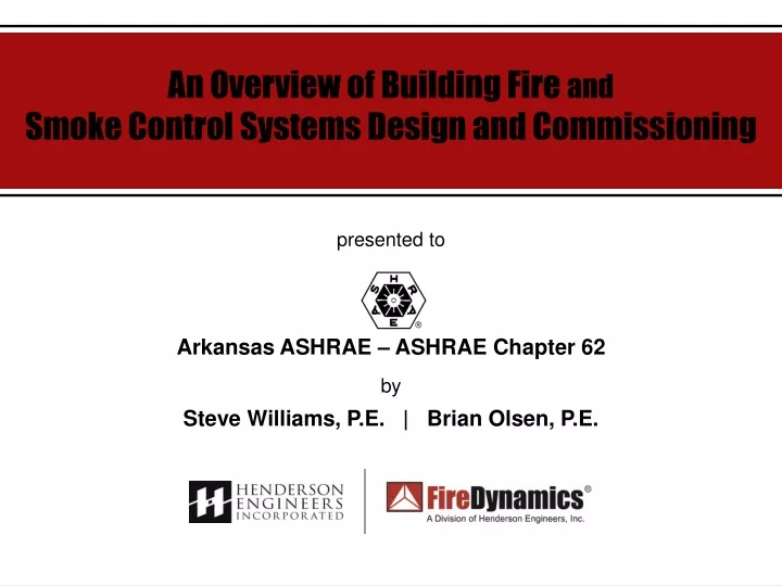an overview of building fire and smoke control