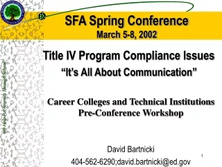 SFA Spring Conference March 5-8, 2002