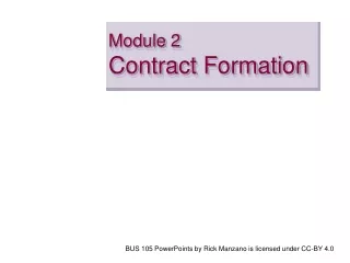 Module 2 Contract Formation
