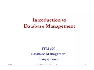 Introduction to  Database Management