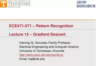 ECE471-571 – Pattern Recognition Lecture 14 – Gradient Descent