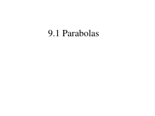 9.1 Parabolas