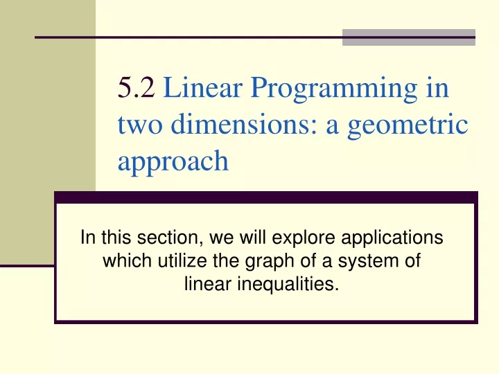 5 2 linear programming in two dimensions a geometric approach