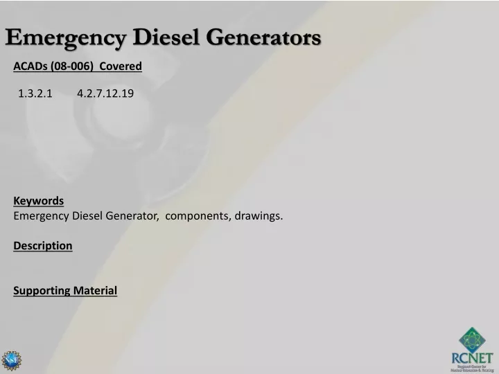 emergency diesel generators