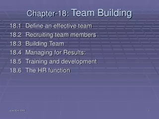 Chapter-18:  Team Building