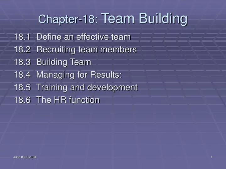 chapter 18 team building