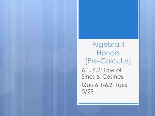 Algebra II Honors (Pre-Calculus)
