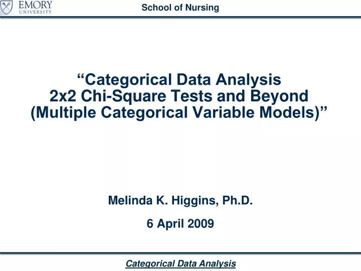 categorical data analysis 2x2 chi square tests and beyond multiple categorical variable models