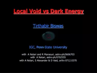 Local Void vs Dark Energy