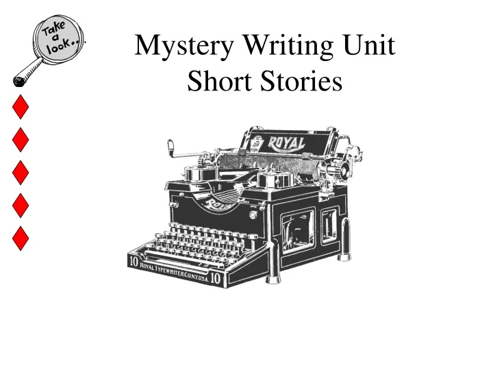 mystery writing unit short stories