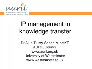 IP management in knowledge transfer
