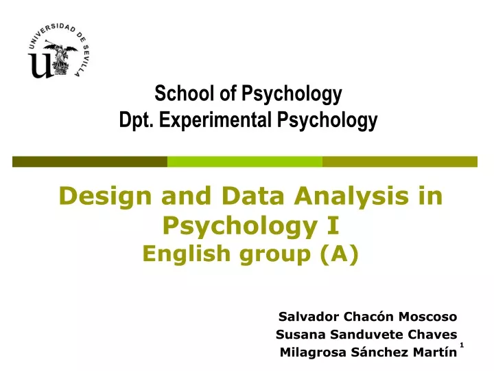 design and data analysis in psychology i english group a