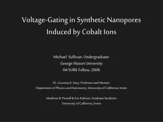 Voltage-Gating in Synthetic Nanopores Induced by Cobalt Ions