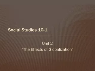 Social Studies 10-1