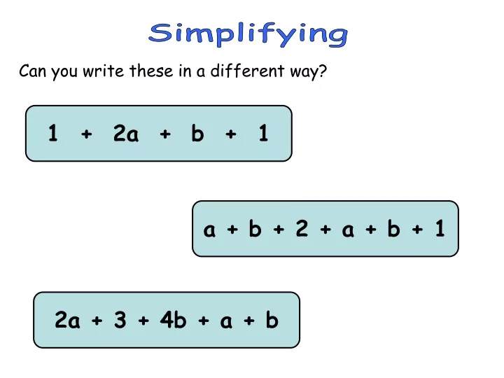 simplifying