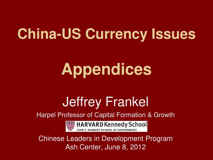 china us currency issues appendices