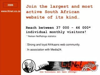 Join the largest and most active South African website of its kind…