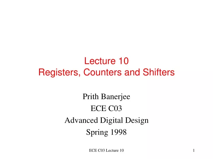 lecture 10 registers counters and shifters