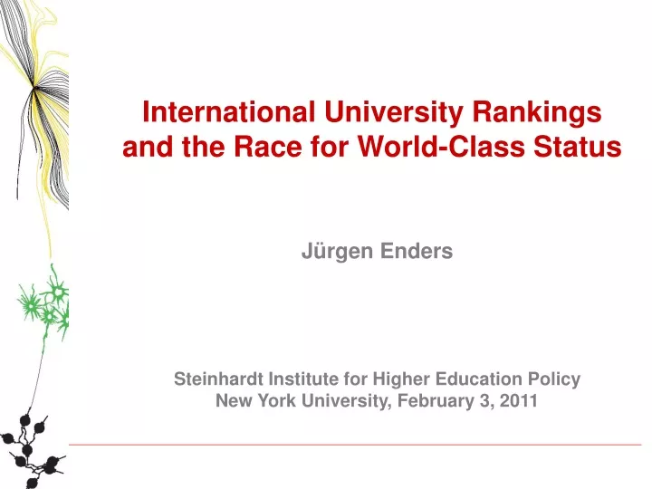 international university rankings and the race
