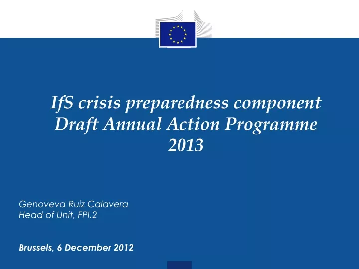 ifs crisis preparedness component draft annual
