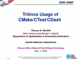 Trilinos Usage of CMake/CTest/CDash