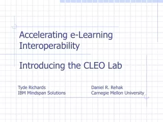 Accelerating e-Learning Interoperability