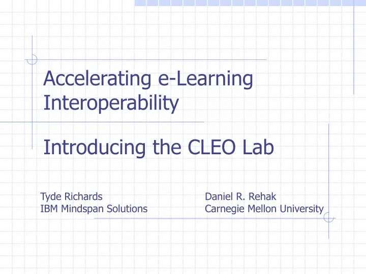 accelerating e learning interoperability