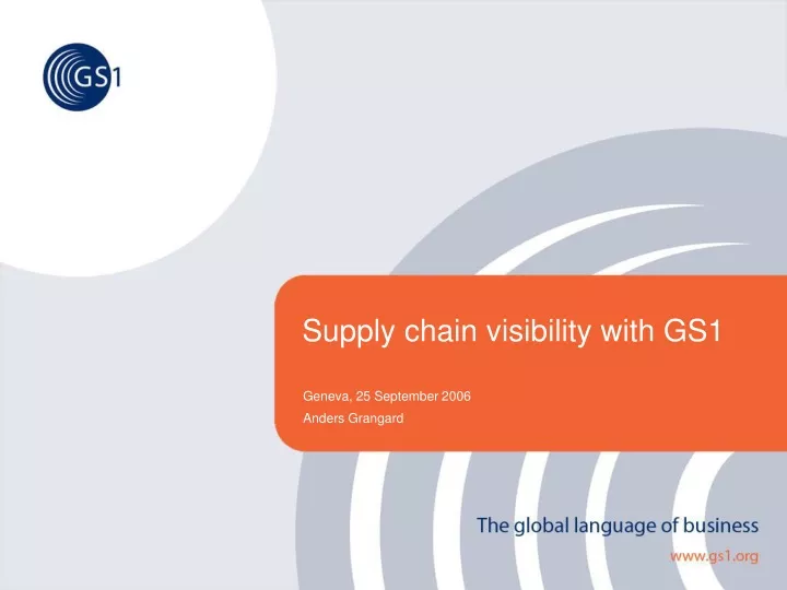 supply chain visibility with gs1