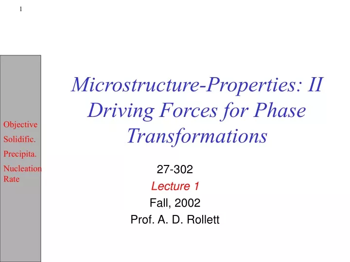 microstructure properties ii driving forces for phase transformations