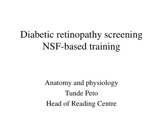 Diabetic retinopathy screening  NSF-based training