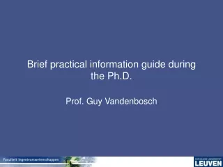 Brief practical information guide during the Ph.D.