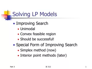 Solving LP Models
