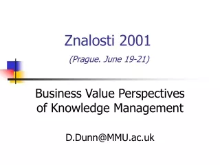 Znalosti 2001 (Prague. June 19-21)