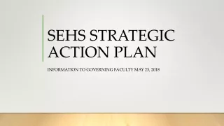 SEHS STRATEGIC ACTION PLAN