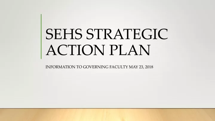 sehs strategic action plan