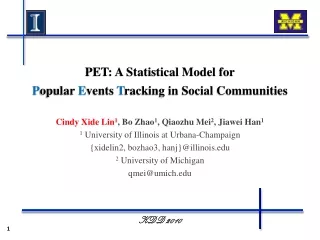 PET: A Statistical Model for P opular  E vents  T racking in Social Communities