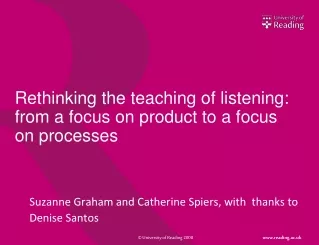 Rethinking the teaching of listening: from a focus on product to a focus on processes