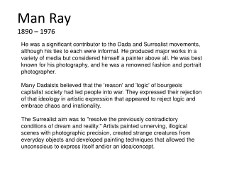 Man Ray 1890 – 1976