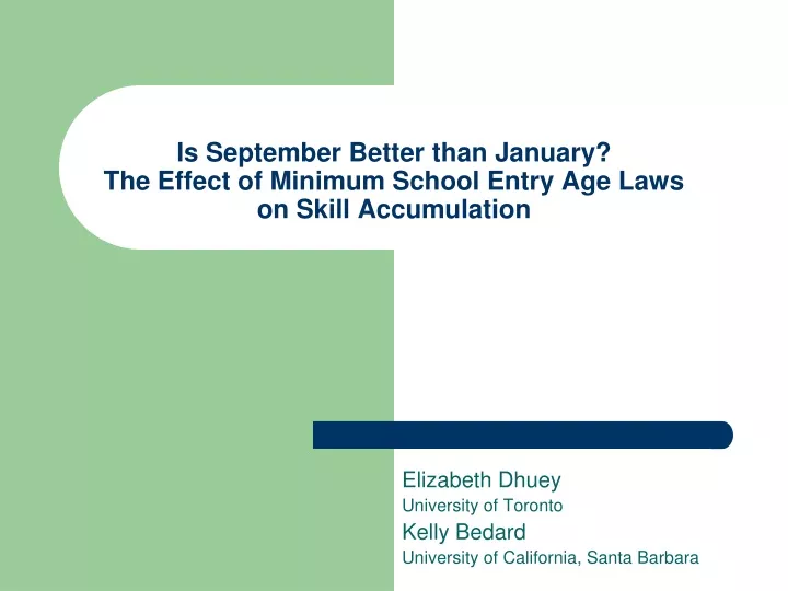 is september better than january the effect of minimum school entry age laws on skill accumulation