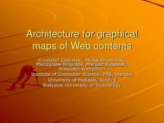Architecture for graphical maps of Web contents