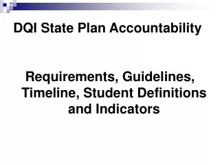 DQI State Plan Accountability