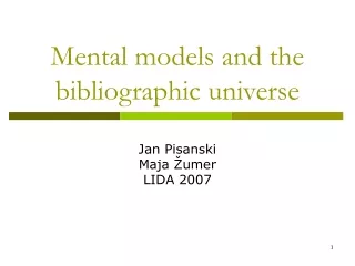 Mental models and the bibliographic universe