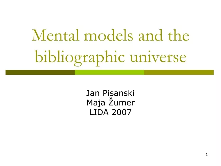 mental models and the bibliographic universe