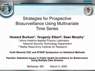 Strategies for Prospective Biosurveillance Using Multivariate Time Series