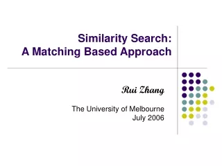 Similarity Search: A Matching Based Approach