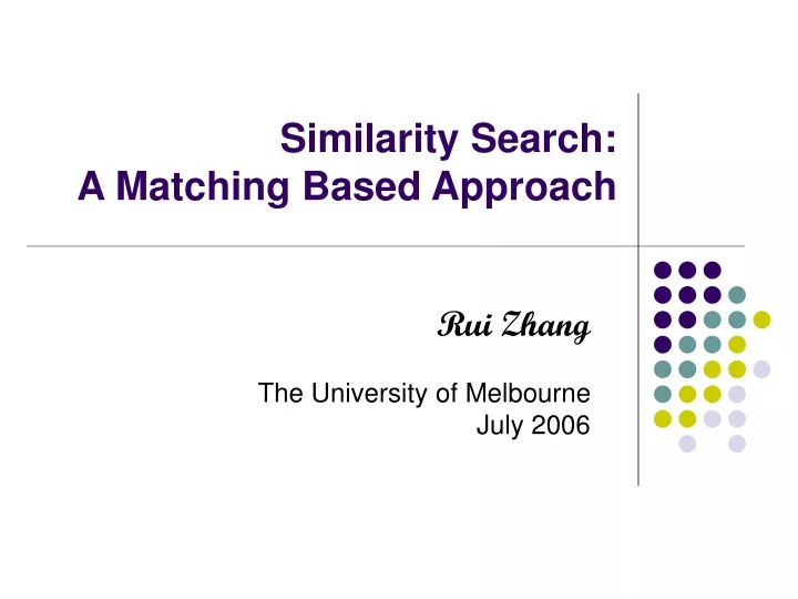 similarity search a matching based approach